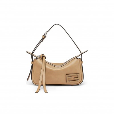 FENDI SIMPLY MINI LEATHER BEIGE 8BS097AS7AF1QD3 (22*12*4cm)